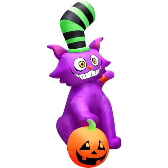 Halloween Inflatables Large 7 ft Top Hat Cat - Inflatable Blow Up Arch - Picture 2 of 7